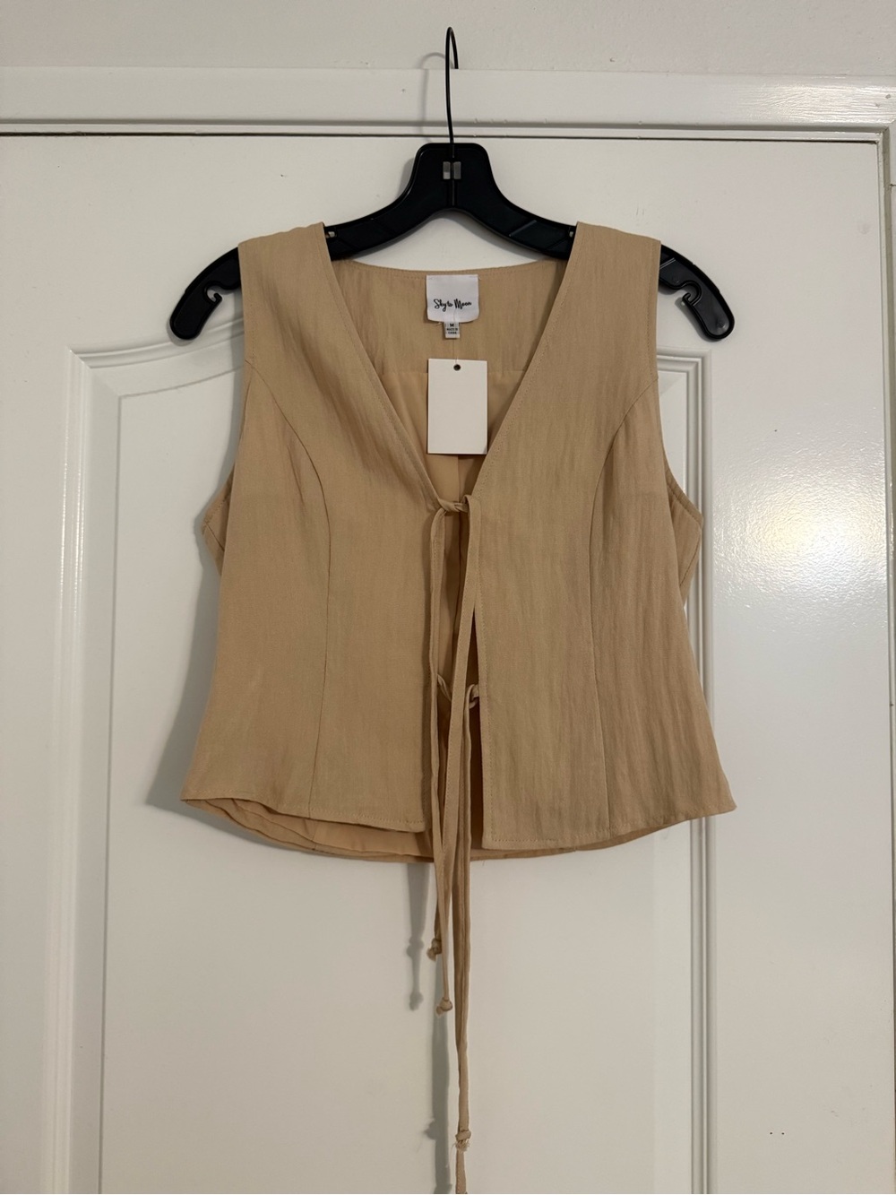 ❤️ Tie-Front Vest-Style Blouse by Sky to Moon